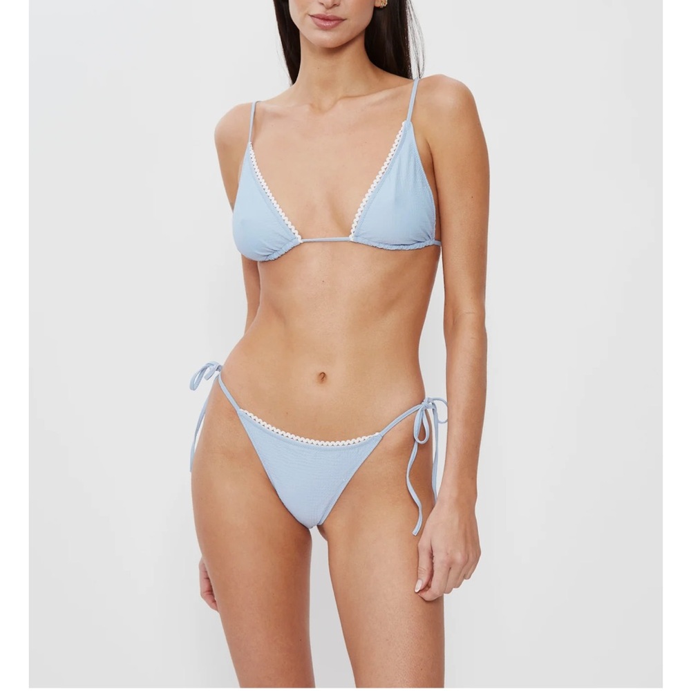Powder Blue Triangle Bikini with Adjustable Straps